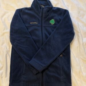 Columbia Dark Blue Fleece Jacket with Clover Patch